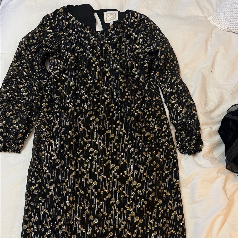 Sail to Sable Black and Gold Mini Dress
